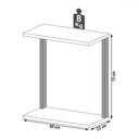 Ver imagem 3 de Mesa de Canto Industrial 100% Mdf Off White/freijó F36 - Pradel