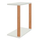 Ver imagem 2 de Mesa de Canto Industrial 100% Mdf Off White/freijó F36 - Pradel