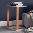 Ver imagem 1 de Mesa de Canto Industrial 100% Mdf Off White/freijó F36 - Pradel