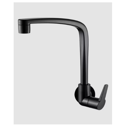 Torneira Cozinha Flatt Parede Preto Fosco Lorenzetti