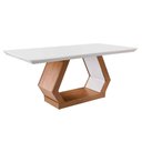 Ver imagem 6 de Conjunto: Mesa de Cozinha Alvorada Tampo Madeirado C/ Vidro Canto Reto 180x90cm e 6 Cadeiras