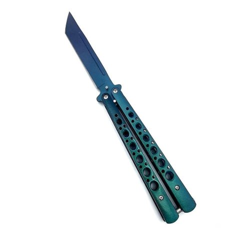 Canivete Butterfly Profissional Corte Aço Inox Bsl-6 Fade Roxo Verde para Tricks