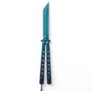Ver imagem 2 de Canivete Butterfly Profissional Corte Aço Inox Bsl-6 Fade Roxo Verde para Tricks