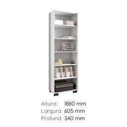 Estante para Livros 5 Prateleiras 188cmx60,5cm Office Móveis Leão - 6