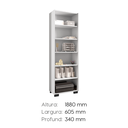 Ver mais imagens de Estante de Livros 5 Prateleiras Office 188CMX60,5cm Branco Tx