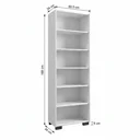 Ver imagem 3 de Estante de Livros 5 Prateleiras Office 188CMX60,5cm Branco Tx