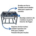 Ver imagem 2 de Fogão Industrial 6 Bocas Alta Pressão de Piso P5 Metalfour