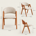 Ver imagem 5 de Kit 2 Cadeiras de Jantar Linho Bege com Courino Madeira Maciça Design Moderno
