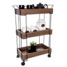 Carrinho Multi Metaltru 3 Andares Ateliê Preto/Castanho - 1