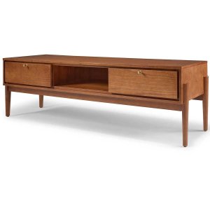 Rack para Tv em Madeira Maciça 2 Gavetas 1 Nicho 9512 Munique - Carvalho