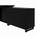 Ver imagem 4 de Escrivaninha Mesa Escritório Diretor em L com Armário Lateral e Caixa de Tomadas 3 Gavetas 180cm Cor
