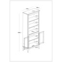 Ver imagem 3 de Estante de Madeira Maciça 2 Portas - Amêndoa - Verniz