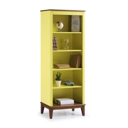 Estante de Madeira Maciça 4 Prateleiras - Amarelo Lemon - 1
