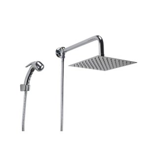 Ducha Chuveiro Inox 20 Cm com Chuveirinho de Mão com Trava