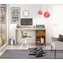 Ver imagem 3 de Escrivaninha Alphecca Moderno 1 Gaveta MDF MDP 136cm Off White Germai Móveis