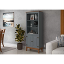 Ver imagem 2 de Estante de Madeira Maciça 2 Portas - Cinza