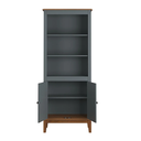 Ver imagem 3 de Estante de Madeira Maciça 2 Portas - Cinza