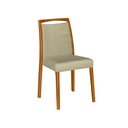 Ver imagem 3 de Kit 4 Cadeiras de Jantar Estofadas Jade Veludo Bege Base Madeira Maciça Mel