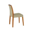 Ver imagem 4 de Kit 4 Cadeiras de Jantar Estofadas Jade Veludo Bege Base Madeira Maciça Mel