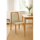 Ver imagem 1 de Kit 4 Cadeiras de Jantar Estofadas Jade Veludo Bege Base Madeira Maciça Mel