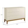Jogo de Quarto Infantil Guarda Roupa 3 Portas e Cômoda 1 Porta Classic Areia Fosco com Pés - 5