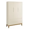 Jogo de Quarto Infantil Guarda Roupa 3 Portas e Cômoda 1 Porta Classic Areia Fosco com Pés - 2