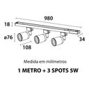 Ver imagem 4 de Luminatti - Kit Trilho 1 Metro Branco Eletrificado com 3 Spots 5w 6000k