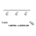 Ver imagem 2 de Luminatti - Kit Trilho 1 Metro Branco Eletrificado com 3 Spots 5w 6000k