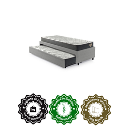 Bicama Box Solteiro 88x188 Courino Linho Cinza com Dois Colchões Adapto Molas Ensacadas Ecoflex - 5