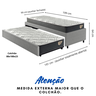 Bicama Box Solteiro 88x188 Courino Linho Cinza com Dois Colchões Adapto Molas Ensacadas Ecoflex - 2
