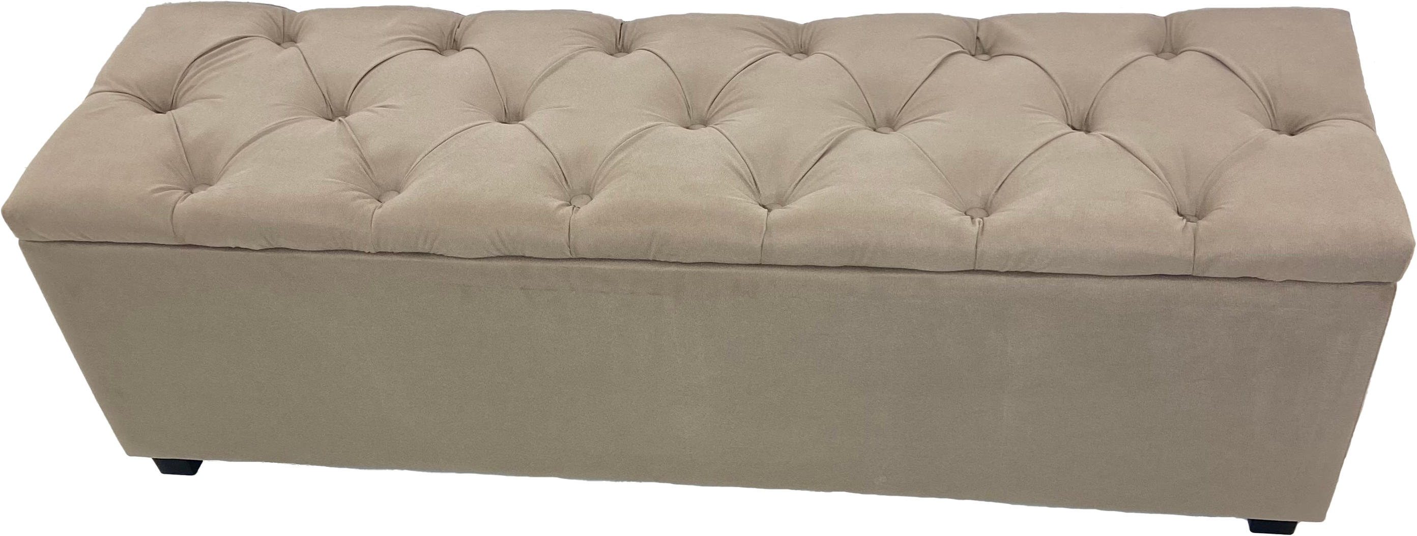 Puf Baú Estofado Queen 160x40x45cm Cor Areia - Produto de Alta Durabilidade