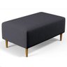 Puff Sala Damon Multiuso Linho Preto Pés Palito Castanho - 1
