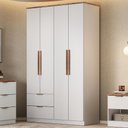 Ver imagem 1 de Guarda Roupa Solteiro 4 Portas Milan Carraro Branco