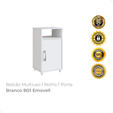 Ver imagem 2 de Balcão Multiuso 1 Nicho 1 Porta Branco B01 Emovell