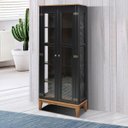 Ver imagem 1 de Cristaleira de Madeira Maciça 2 Portas - Preto