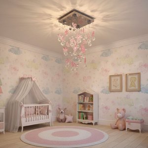 Lustre para quarto infantil  Bebê, Menina, Menino em Cristal Base 20x20