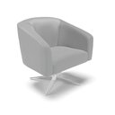 Ver imagem 2 de Poltrona Sala Decorativa Stella Base Giratória Cromada Sintético Cinza D03 - D’Rossi