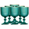 Jogo com 6 Taças Cameratta de Vidro Verde com Borda Dourada para Agua ou Suco 365ml - 1