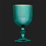 Jogo com 6 Taças Cameratta de Vidro Verde com Borda Dourada para Agua ou Suco 365ml - 5
