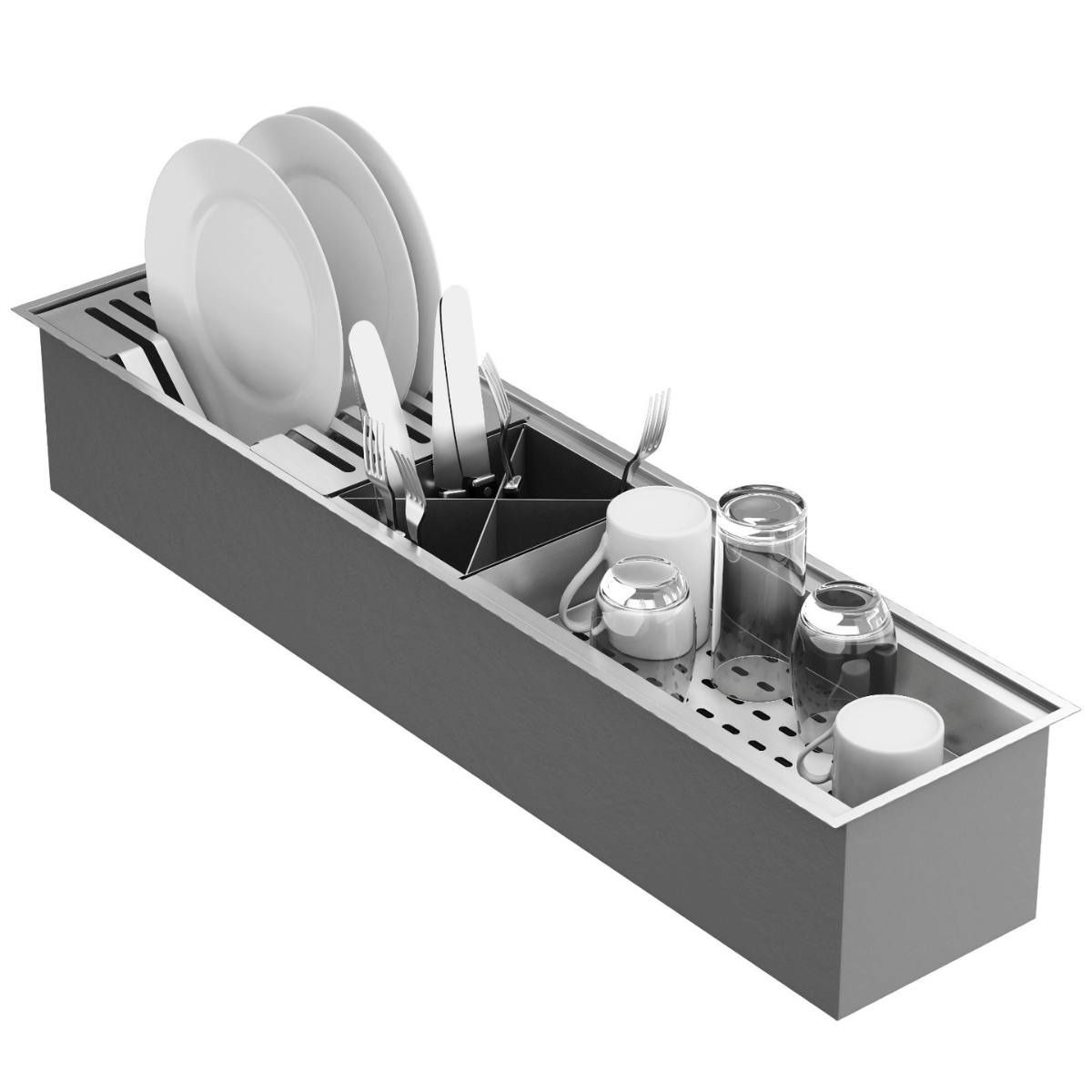 Calha Canal Organizador Escorredor Gourmet Inox 78cm Goldenx