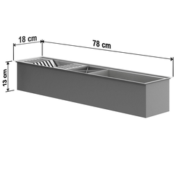 Calha Canal Organizador Escorredor Gourmet Inox 78cm Goldenx - 8
