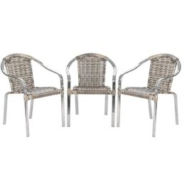 Cadeiras 3Un para Area Varanda Fibra Sintetica Sala Cozinha Jardim Sacada Pinheiro - Capuccino - 1