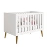 Quarto Infantil Noah Square Branco Fosco com Pés em Madeira – Berço Mini Cama e Cômoda - 1
