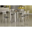 Ver imagem 1 de Conjunto Mesa com Tampo Vidro e 6 Cadeiras