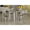 Conjunto Mesa com Tampo Vidro e 6 Cadeiras - 1
