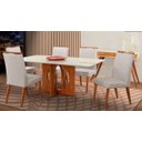 Ver imagem 1 de Mesa de jantar + 6 cadeiras Roma Anatômico tecido linho A12