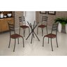 Conjunto Mesa com Tampo Vidro Quadrado e 4 Cadeiras Madmelos - 1
