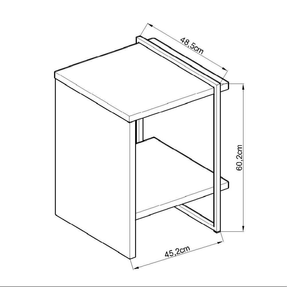 Mesa de Cabeceira / Apoio 100% MDF  Infinity Savana - 2