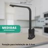 Torneira Cozinha Misturador Monocomando de Bancada Redonda Estilo Slim Industrial Alta Preta Modelo - 3