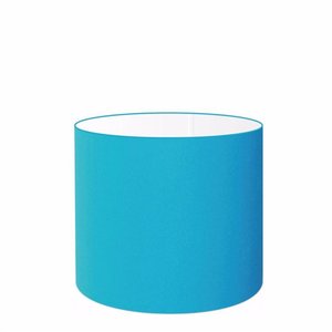 Cúpula Abajur e Luminária em Tecido Cilíndrica Vivare Cp-8008 Ø20x25cm - Bocal Europeu - Azul Turque